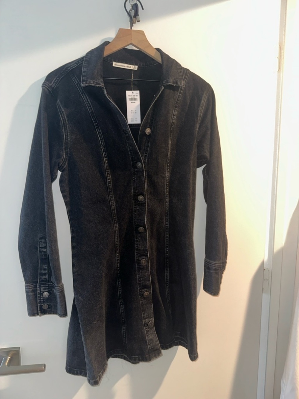 Abercrombie & Fitch Black Washed Denim Mini Dress